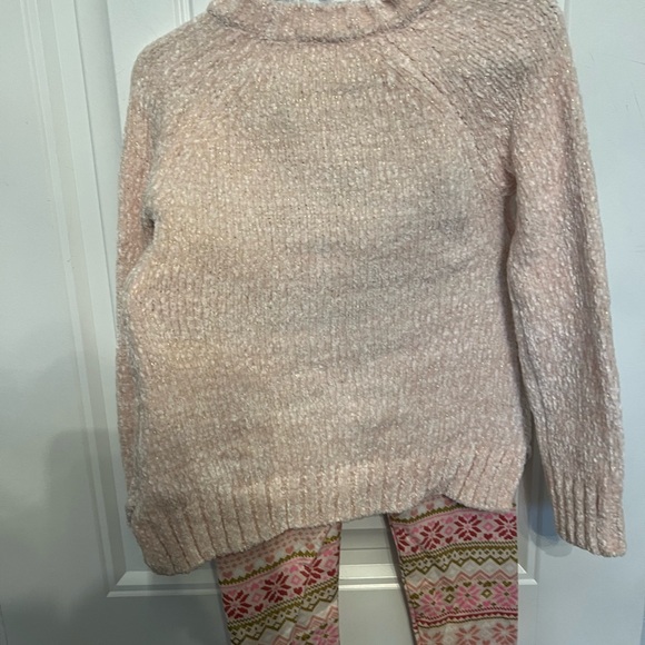 Pink Shimmer Fox Sweater and Patterned Leggings Set 3T - Picture 5 of 9